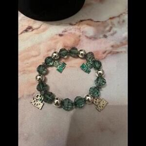 Go Irish! - Spirited Green Beaded Charm Bracelet